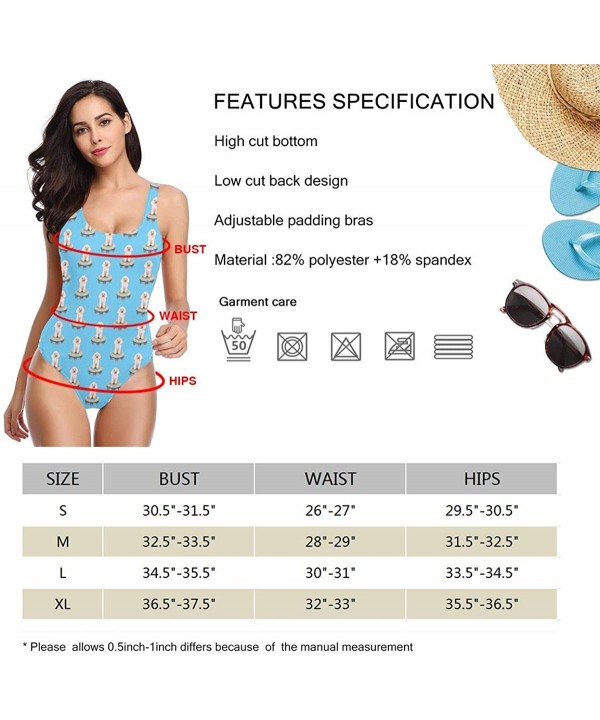 Women's Classic One-Piece Swimsuit Beach Swimwear Bathing Suit(Black Weasel Pattern) - Cute Poodle Dog - CO18YDQMLL3 $30.61-R...