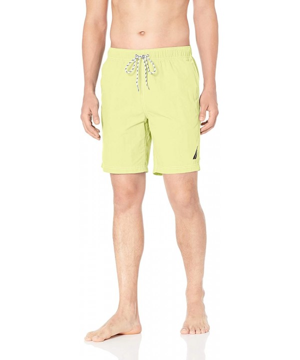 Men's Quick Dry Solid Nylon Swim Trunk - Fresh Lime - C318ILYCDO8 $32.81-Trunks