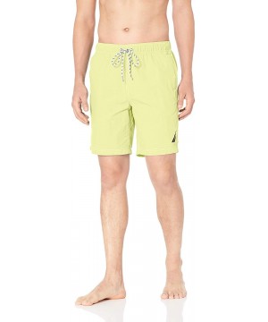 Men's Quick Dry Solid Nylon Swim Trunk - Fresh Lime - C318ILYCDO8 $32.81-Trunks