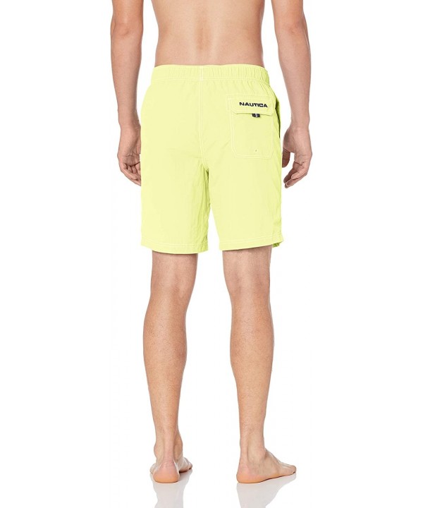 Men's Quick Dry Solid Nylon Swim Trunk - Fresh Lime - C318ILYCDO8 $32.81-Trunks