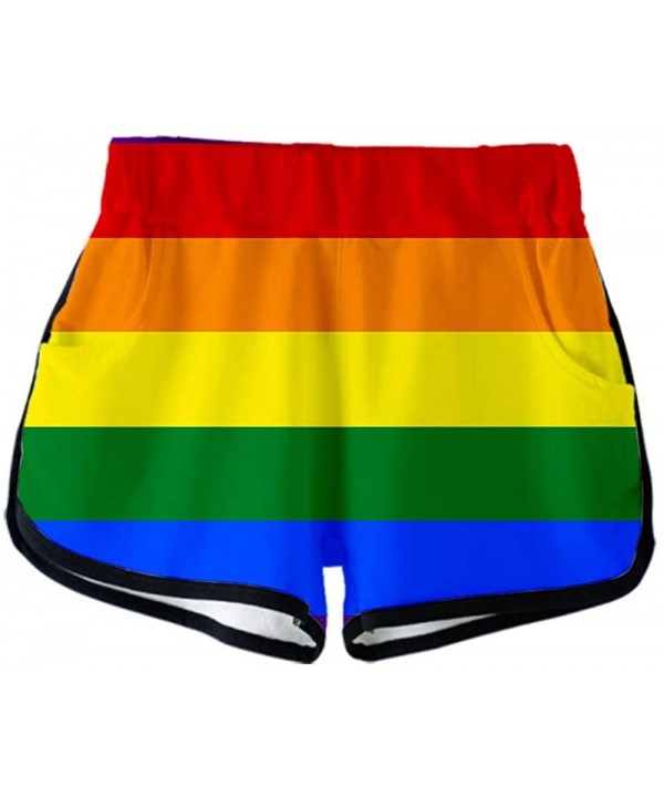 Women Rainbow LGBT Pride Swim Trunks 3D Printed Surfing Beach Board Shorts - Rainbow-04 - C718UMXADWA $23.17-Board Shorts