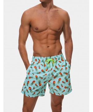 Men's Swim Trunks Quick Dry Mesh Lining Hawaii Beach Short with Pockets Bathing Suits - Pineapple Green - CA18RHTIYCC $19.29-...