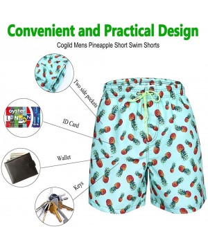 Men's Swim Trunks Quick Dry Mesh Lining Hawaii Beach Short with Pockets Bathing Suits - Pineapple Green - CA18RHTIYCC $19.29-...