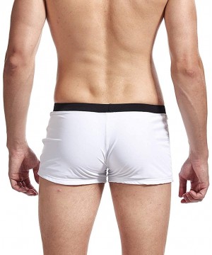 Mens Swim Briefs Swimwear Bikinis Beach Surf Bathing Suits with Drawstring Swimsuit - White - CE196NEZNH6 $17.51-Briefs