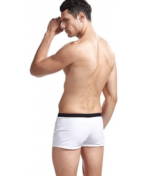 Mens Swim Briefs Swimwear Bikinis Beach Surf Bathing Suits with Drawstring Swimsuit - White - CE196NEZNH6 $17.51-Briefs