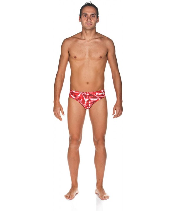 Swim Bundle Men's Shattered Glass Brief F & Pro Swim Earplugs - Fluo Red - CV18S7U0Q8N $34.76-Racing