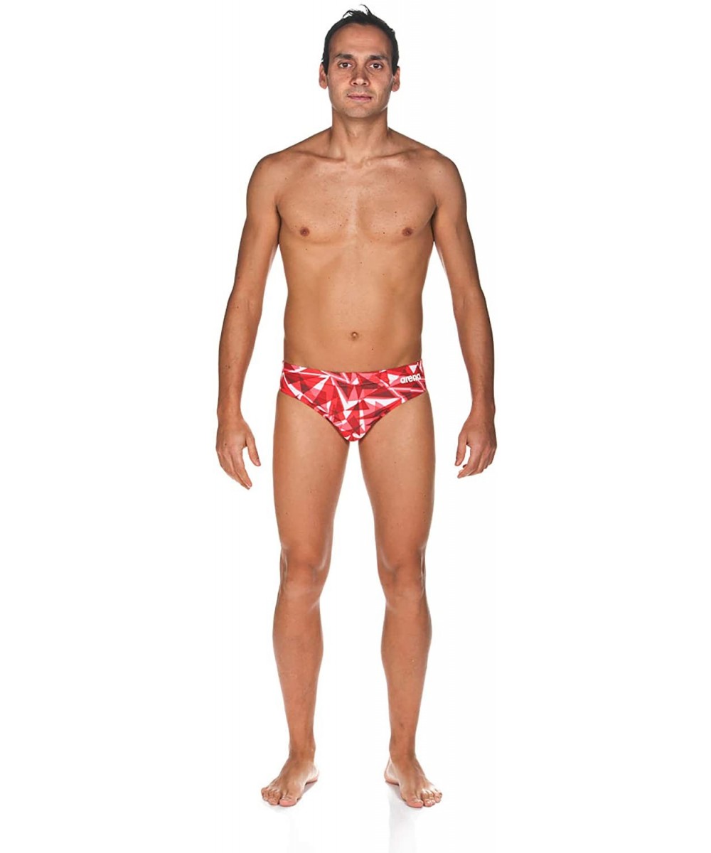 Swim Bundle Men's Shattered Glass Brief F & Pro Swim Earplugs - Fluo Red - CV18S7U0Q8N $34.76-Racing