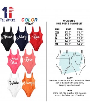 Bridal Bachelorette Party Swimsuit Feyonce One Piece Bathing Suit Wifey Monokini - Wife of the Party - Navy - CL199QH58Y2 $30...