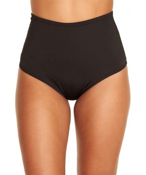 Electro High Waisted Booty Shorts Brief Pin-Up Style Bikini Bottoms - Electro Black - C618Z6SGHTA $21.17-Bottoms