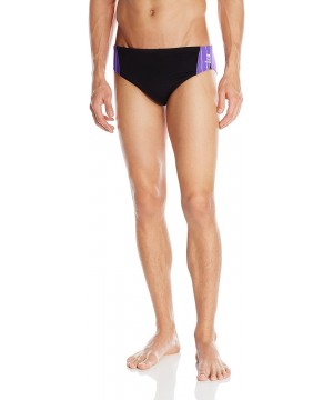 SPORT Men's Phoenix Splice Racer Swimsuit - Black/Purple - CO11EHHQ2TR $19.79-Racing