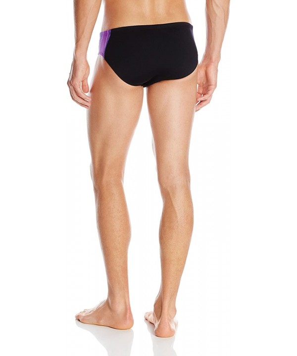 SPORT Men's Phoenix Splice Racer Swimsuit - Black/Purple - CO11EHHQ2TR $19.79-Racing