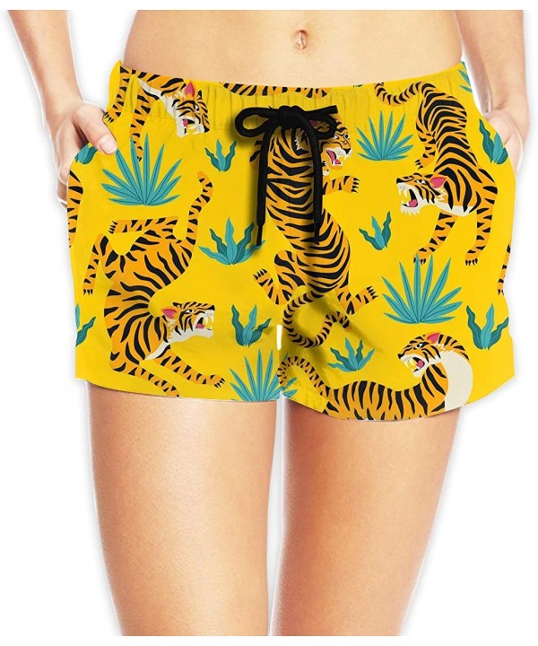 Cartoon Sharks Swimming Women's Board Shorts Beachshort Swim Slim Trunks with Side Pockets - Angry Cute Tigers - C9190U70326 ...