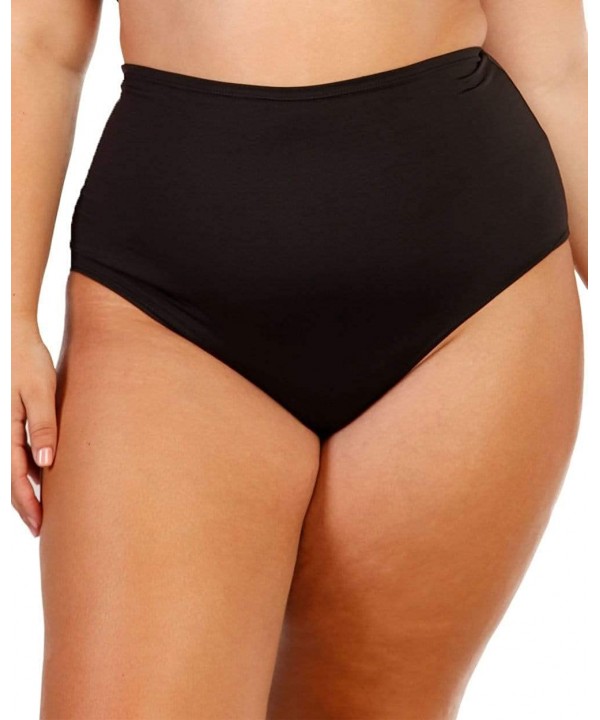 Electro High Waisted Booty Shorts Brief Pin-Up Style Bikini Bottoms - Electro Black - C618Z6SGHTA $21.17-Bottoms