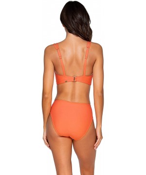 Women's Basic Mid Rise Bikini Bottom Swimsuit - Tropical Coral - C4193UQ0UK0 $43.42-Bottoms