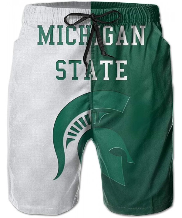 Men's Quick Dry Swim Shorts with Mesh Lining Swimwear Bathing Suits Leisure Shorts - Msu Spartans-22 - CQ190T2U7MC $23.46-Boa...