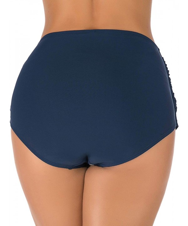 Women's Swim Bottoms Full Coverage Ruched Hipster Bikini Bottoms Tankini Swimsuit Briefs Shorts - D-blue - C318ND8YL73 $17.72...