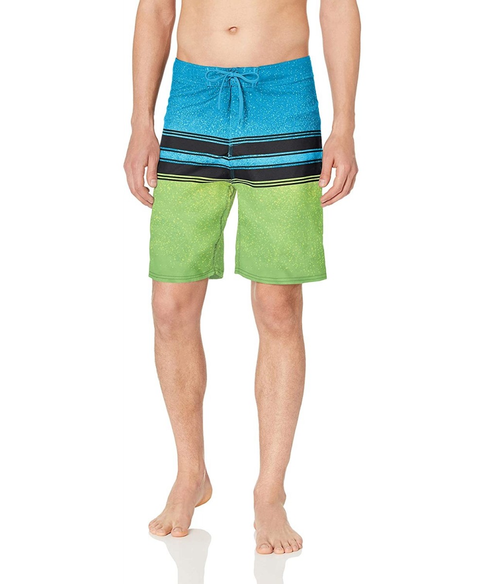 Men's Empire Quick Dry Beach Board Short - Lime Splash - CS1809RSXD5 $21.12-Board Shorts