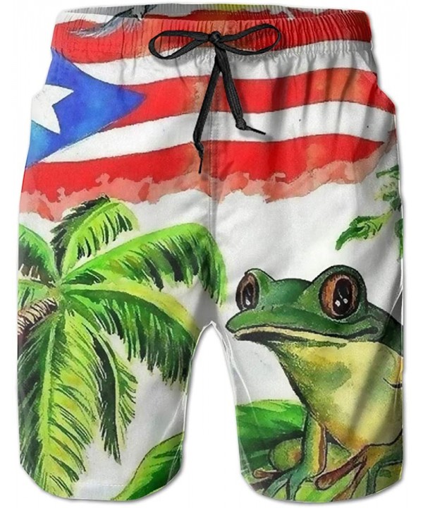 Good Sleep with Puerto Rico's Frog Men's Summer Casual Shorts Beachwear Sports Swim Board Shorts Breathable Surfing Shorts - ...