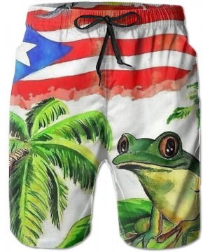 Good Sleep with Puerto Rico's Frog Men's Summer Casual Shorts Beachwear Sports Swim Board Shorts Breathable Surfing Shorts - ...