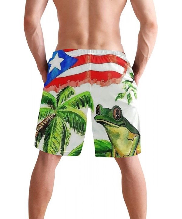 Good Sleep with Puerto Rico's Frog Men's Summer Casual Shorts Beachwear Sports Swim Board Shorts Breathable Surfing Shorts - ...