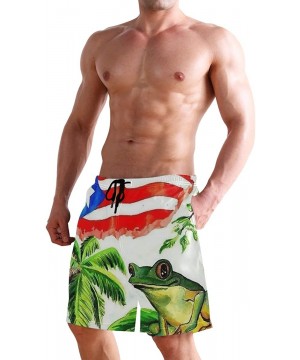 Good Sleep with Puerto Rico's Frog Men's Summer Casual Shorts Beachwear Sports Swim Board Shorts Breathable Surfing Shorts - ...