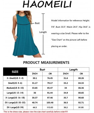 Women's Summer Casual Swing T-Shirt Dresses Beach Cover up with Pockets - Royal Blue - C01807QCXYR $21.38-Cover-Ups