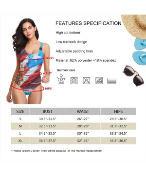 Women's One-Piece Swimsuits Puerto Rico Flag Backless Bikini Sexy Girl Summer Pool Swimwear Bathing Suit - White - CK18U4KOYA...