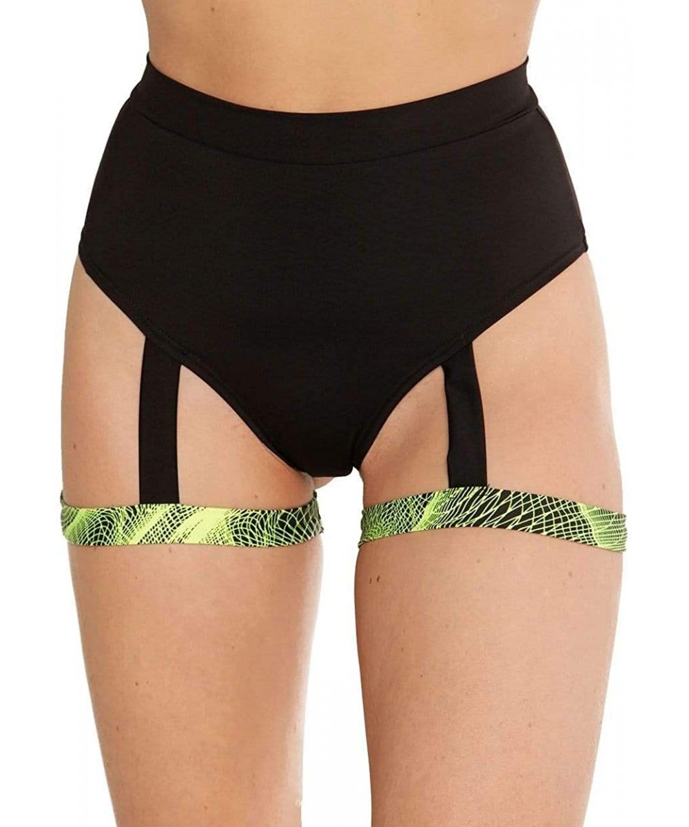 High Waisted Strappy Booty Shorts - Break the Matrix - C8193XOU895 $25.69-Tankinis