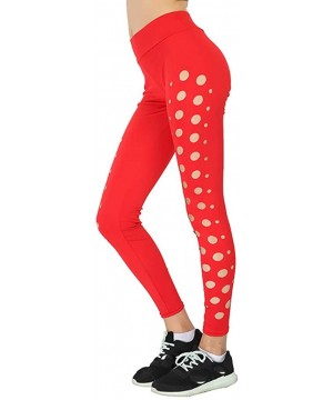 High Waisted Leggings Multiple Colors - Super Soft Full Length Opaque Slim - Red - CM18UADEUKD $12.29-Board Shorts