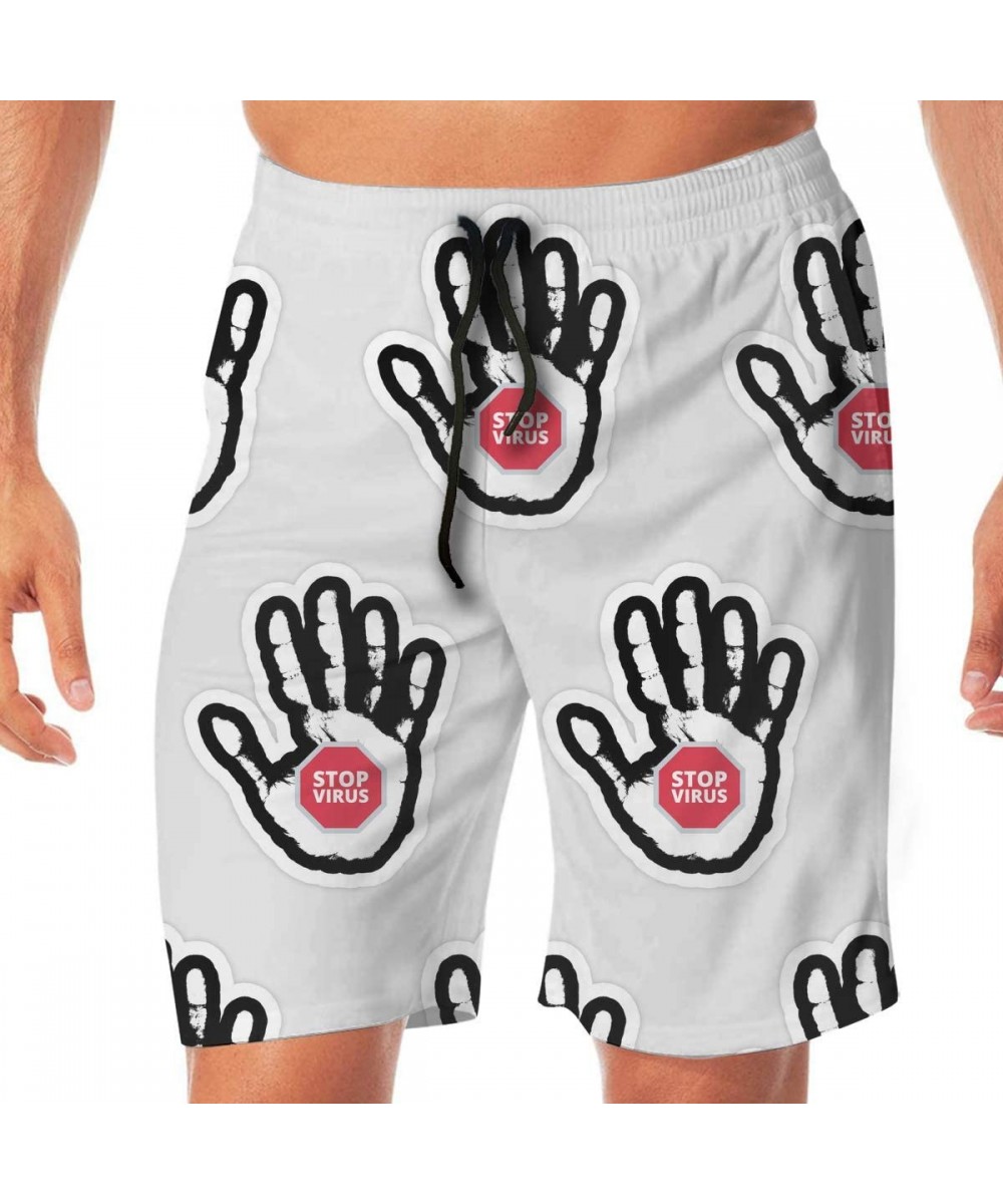 Mens Coro-navirus Customized Logo Graphic Swim Trunks Beach Party Game Sports Swimming Shorts - Style16 - CU197AGW9OZ $15.22-...