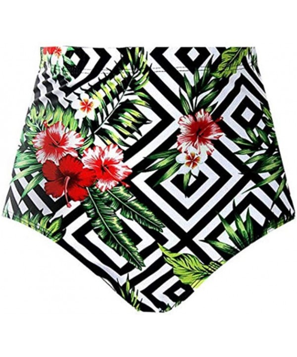 Women's Retro Bikini Bottoms High Waisted Bandage Cheeky Swim Underwear Swimsuit Shorts - Square - CY18QQSIG6S $9.32-Bottoms