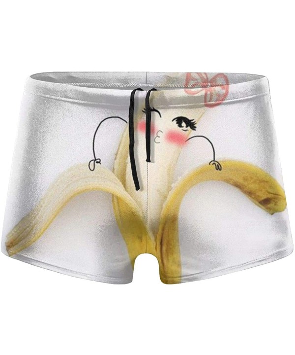 Men's Swimwear Swim Trunks Sound Artwork Boxer Brief Quick Dry Swimsuits Board Shorts - Funny Banana - CO19977OSQZ $20.46-Briefs