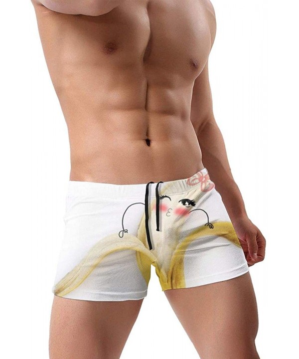 Men's Swimwear Swim Trunks Sound Artwork Boxer Brief Quick Dry Swimsuits Board Shorts - Funny Banana - CO19977OSQZ $20.46-Briefs