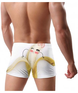 Men's Swimwear Swim Trunks Sound Artwork Boxer Brief Quick Dry Swimsuits Board Shorts - Funny Banana - CO19977OSQZ $20.46-Briefs