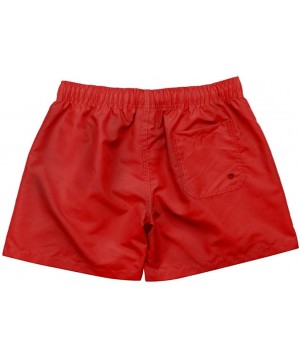 Men Beach Shorts Pure Color Splice Stripe Beach Swimming Trunks Board Swimsuit Shorts - Red - CL18QZ9RHZ7 $13.09-Board Shorts