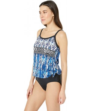 Women's Scoop Neck Faux Side Tie One Piece Swimsuit - Navy//Safari - C618KNAYOY2 $29.00-One-Pieces