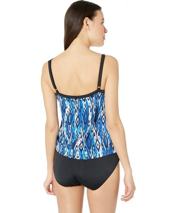 Women's Scoop Neck Faux Side Tie One Piece Swimsuit - Navy//Safari - C618KNAYOY2 $29.00-One-Pieces