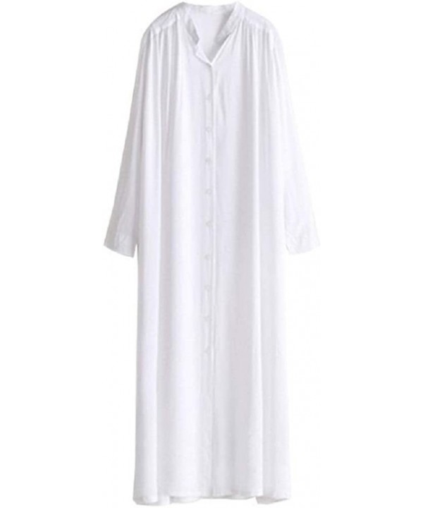 Womens Swimsuit Cover Ups Long Lace Kimono Robe Sheer Lingerie Dress Maxi Beach Dress - A White - CH19CXRHWQX $22.17-Cover-Ups