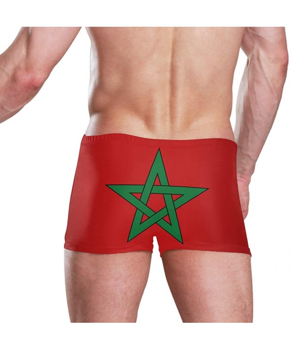 New Zealand Flag Men's Swim Trunks Square Leg Swimsuit Swimwear Boxer Brief - Moroccan Flag - CE18T0TI0KY $36.80-Racing