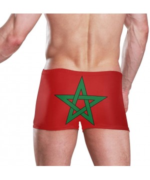 New Zealand Flag Men's Swim Trunks Square Leg Swimsuit Swimwear Boxer Brief - Moroccan Flag - CE18T0TI0KY $36.80-Racing