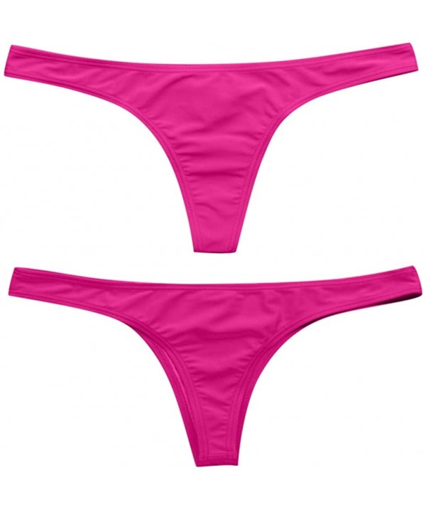 Women Bikini Bottoms Scrunch Butt G String Thong Swimsuit Bottom Swim Shorts Swim Bottom - Hotpink - CF18TZN9YCR $9.32-Tankinis