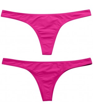 Women Bikini Bottoms Scrunch Butt G String Thong Swimsuit Bottom Swim Shorts Swim Bottom - Hotpink - CF18TZN9YCR $9.32-Tankinis