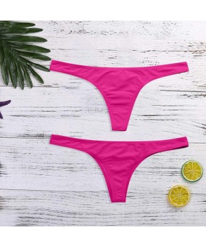 Women Bikini Bottoms Scrunch Butt G String Thong Swimsuit Bottom Swim Shorts Swim Bottom - Hotpink - CF18TZN9YCR $9.32-Tankinis