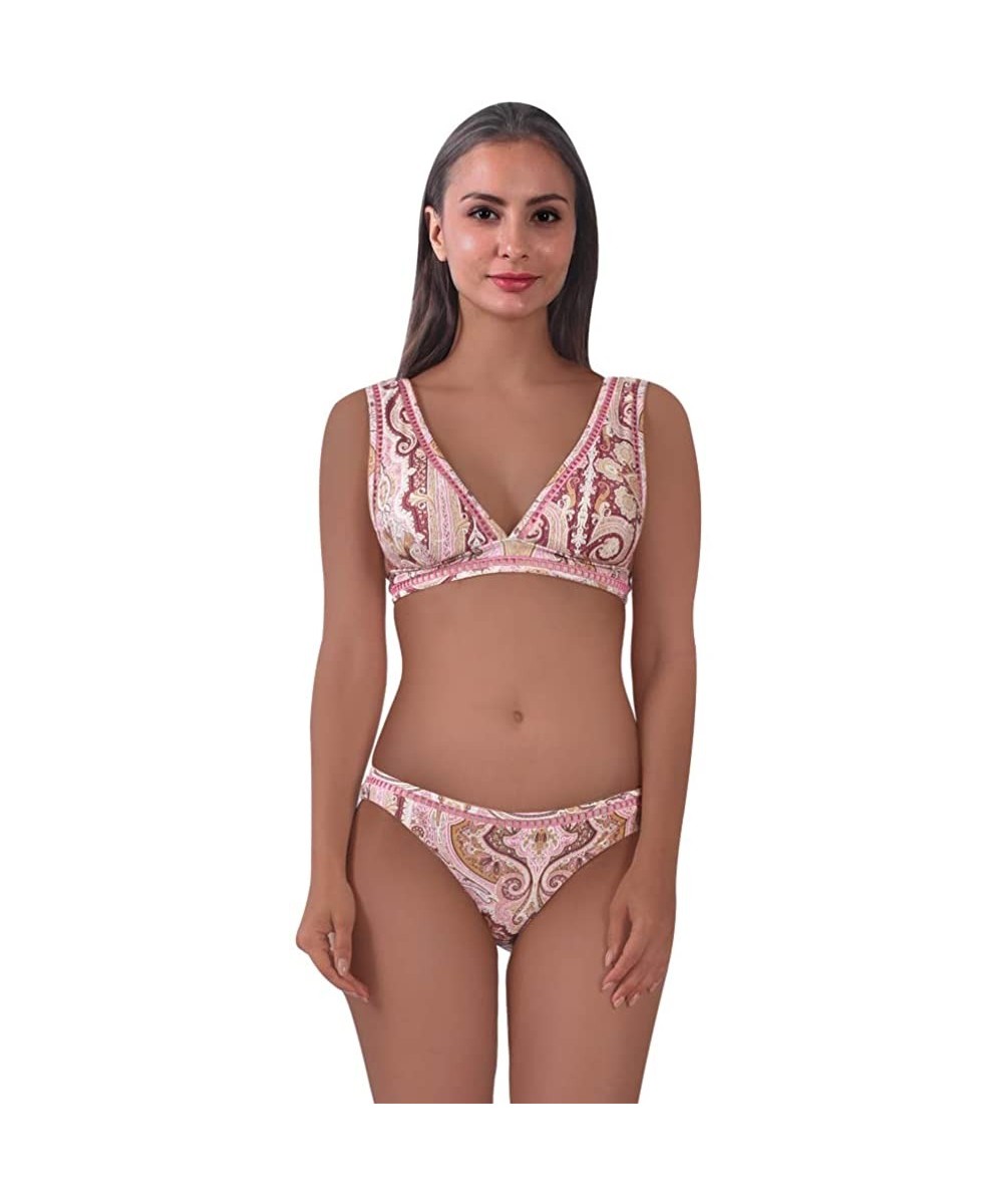 Women's Bikini Set Lace Up Sexy Two Piece Swimsuits Summer Beach Bathing Swimwear - Grey1 - CS18X59K20Y $10.98-Sets