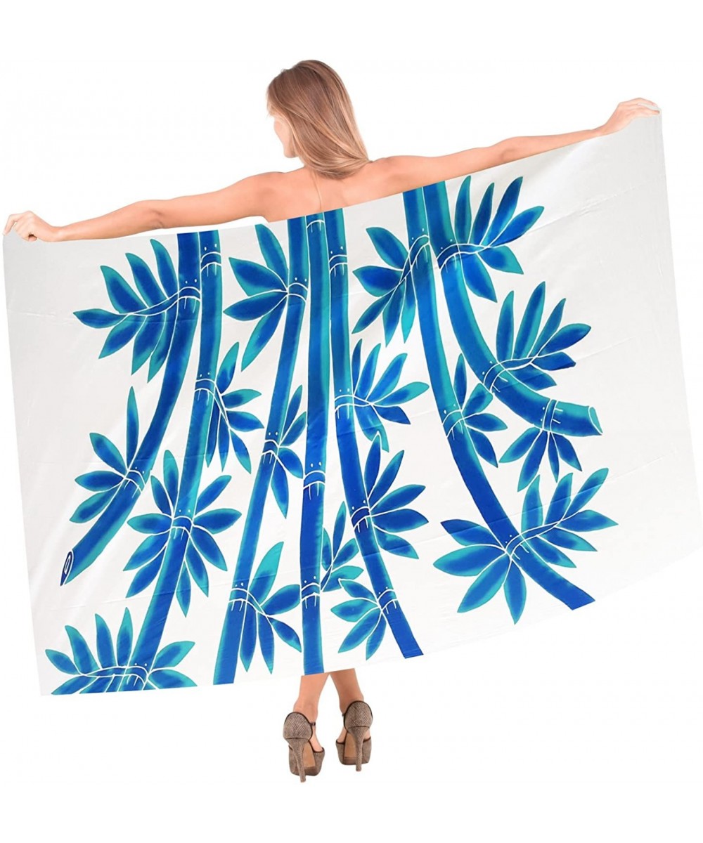 Women One Size Summer Beach Wrap Cover Up Maxi Skirt Sarong Full Long E - Blue_o698 - CT121U7YK63 $19.10-Cover-Ups