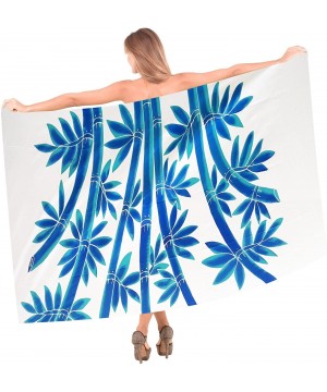 Women One Size Summer Beach Wrap Cover Up Maxi Skirt Sarong Full Long E - Blue_o698 - CT121U7YK63 $19.10-Cover-Ups