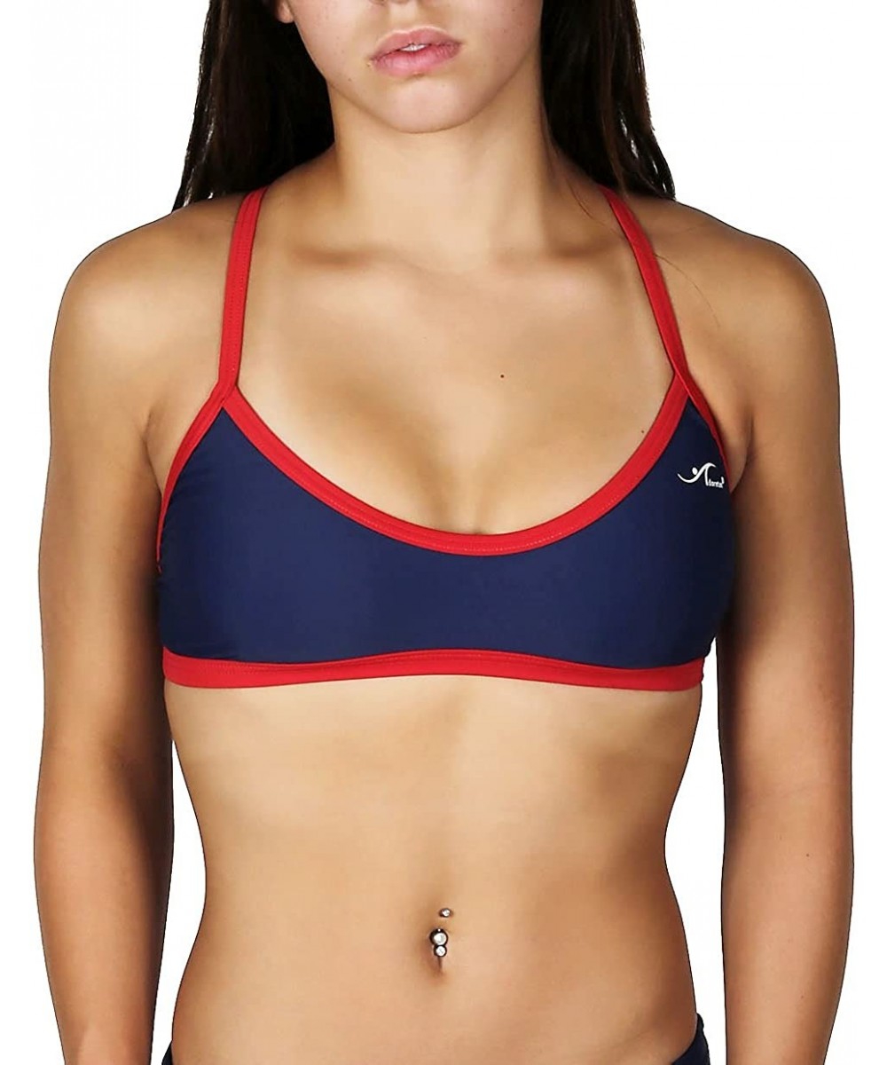 Girl's/Women's Crossback Workout Bikini (Top or Bottom) - Navy (Top) - CP18CHEE7RH $16.75-Tops