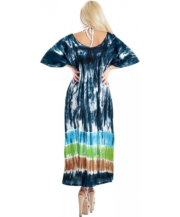 Women's Maxi Beach Dress Summer Swimsuit Cover Up Swimwear Hand Tie Dye - Blue_a872 - C418CN0D2YL $26.24-Cover-Ups