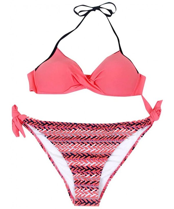 Swimsuits for Womens- Cross Bandage Bikini Set Push-Up Brazilian Swimwear Beachwear Swimsuit - C-red - CQ18MH734QC $15.11-Sets