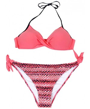 Swimsuits for Womens- Cross Bandage Bikini Set Push-Up Brazilian Swimwear Beachwear Swimsuit - C-red - CQ18MH734QC $15.11-Sets